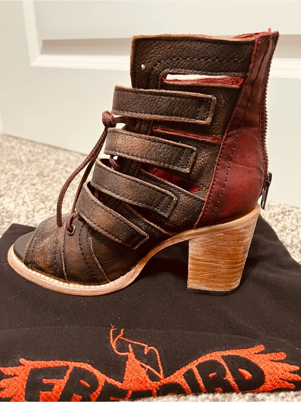 freebird Brown Strappy Open-Toe Gladiator Sandals - Picture 5 of 8